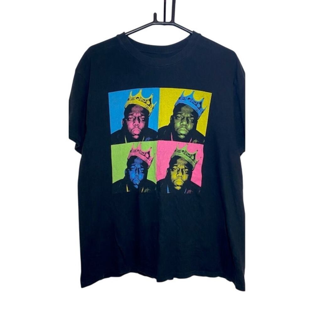 Notorious B.I.G. Pop Art Graphic T‑Shirt Black XL Vibrant Crown Design